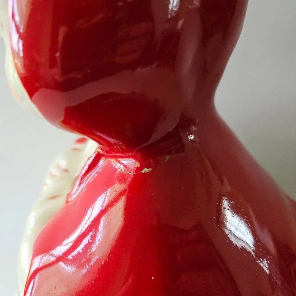 Hull Pottery Little Red Riding Hood Cookie Jar Porcelain *BROKEN*REPAIRED*READ*